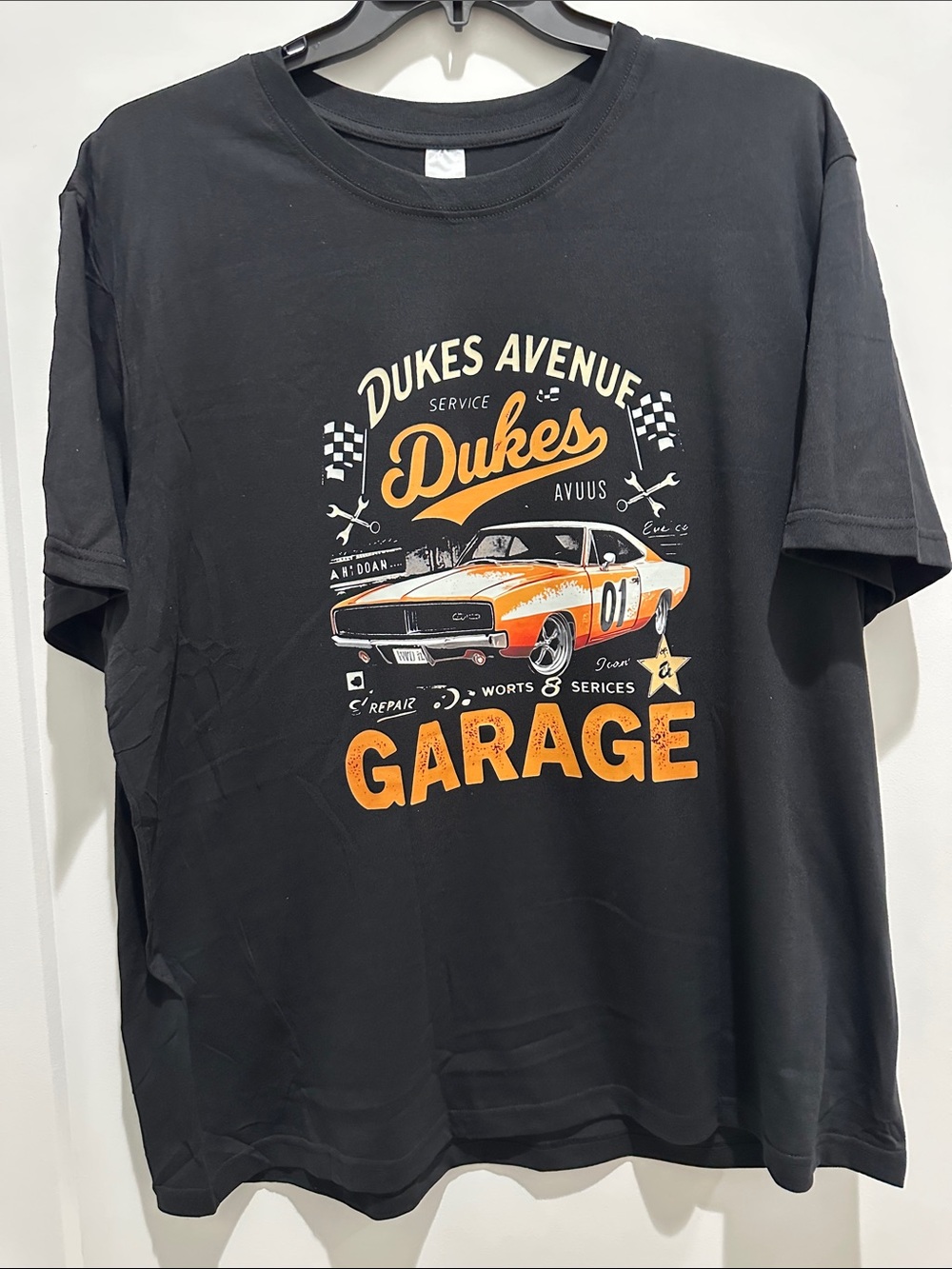 Dukes Avenue Garage Graphic T-Shirt - Black/Orange